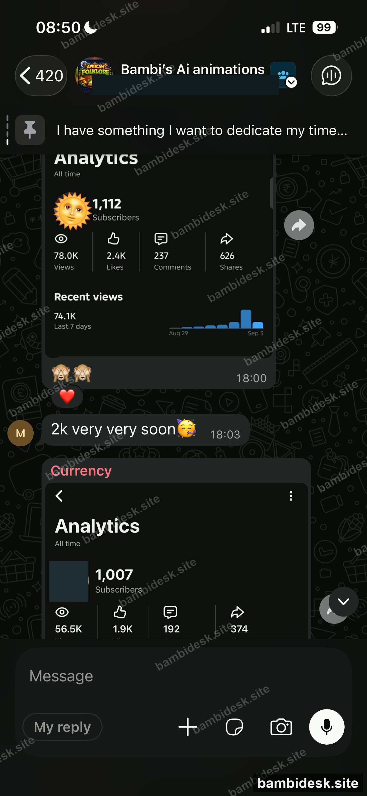 Two students in one morning - 1,112 subscribers and 1,007 subscribers