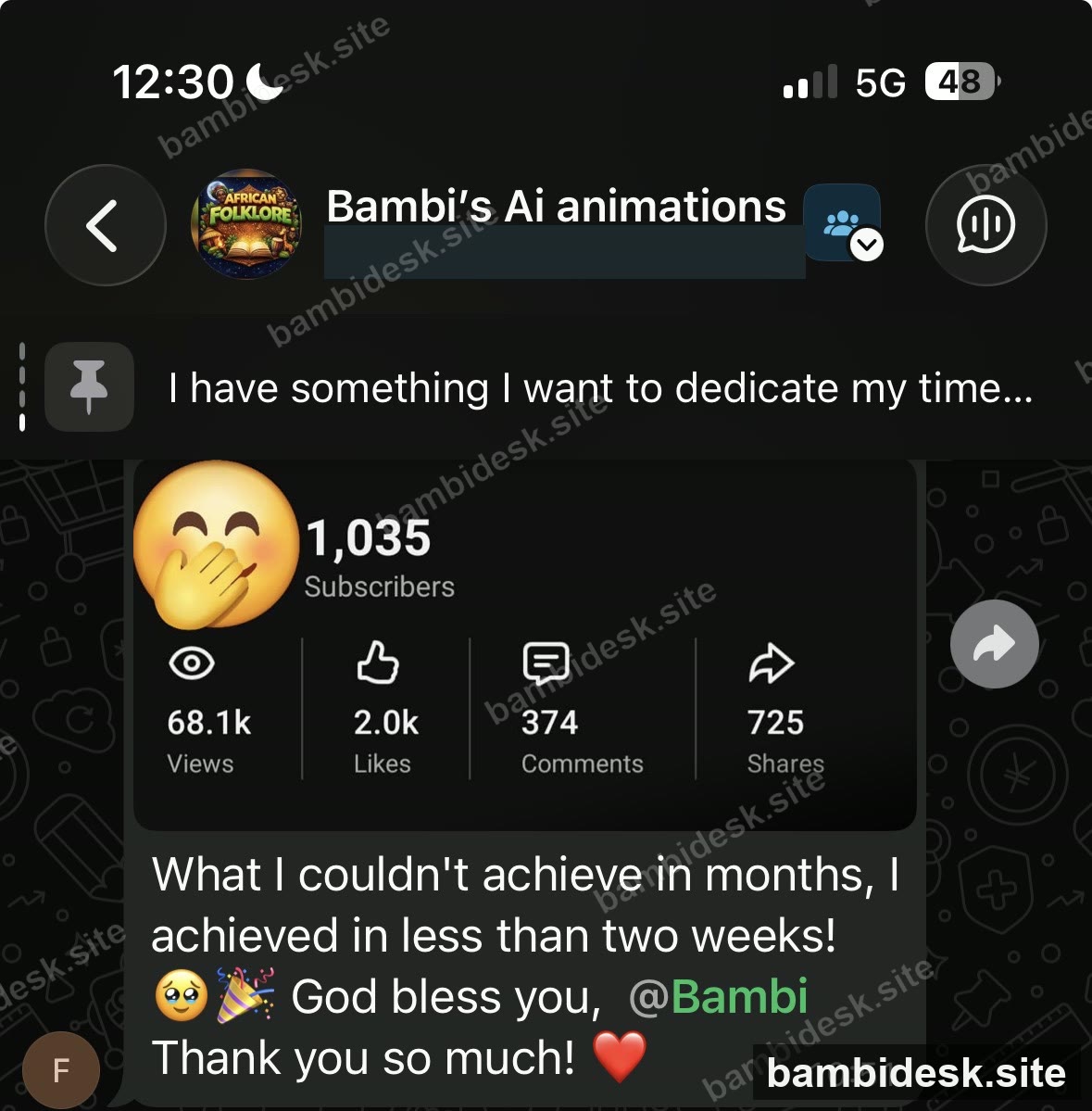 1,035 subscribers - "what I couldn't achieve in months, I achieved in less than two weeks"